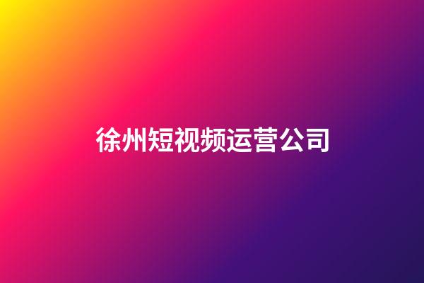徐州短视频运营公司(徐州短视频运营公司排名)